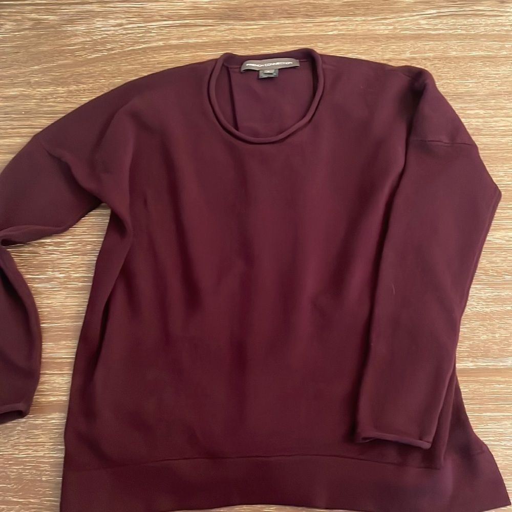Plum French Connection Sweater with Back Pleat
